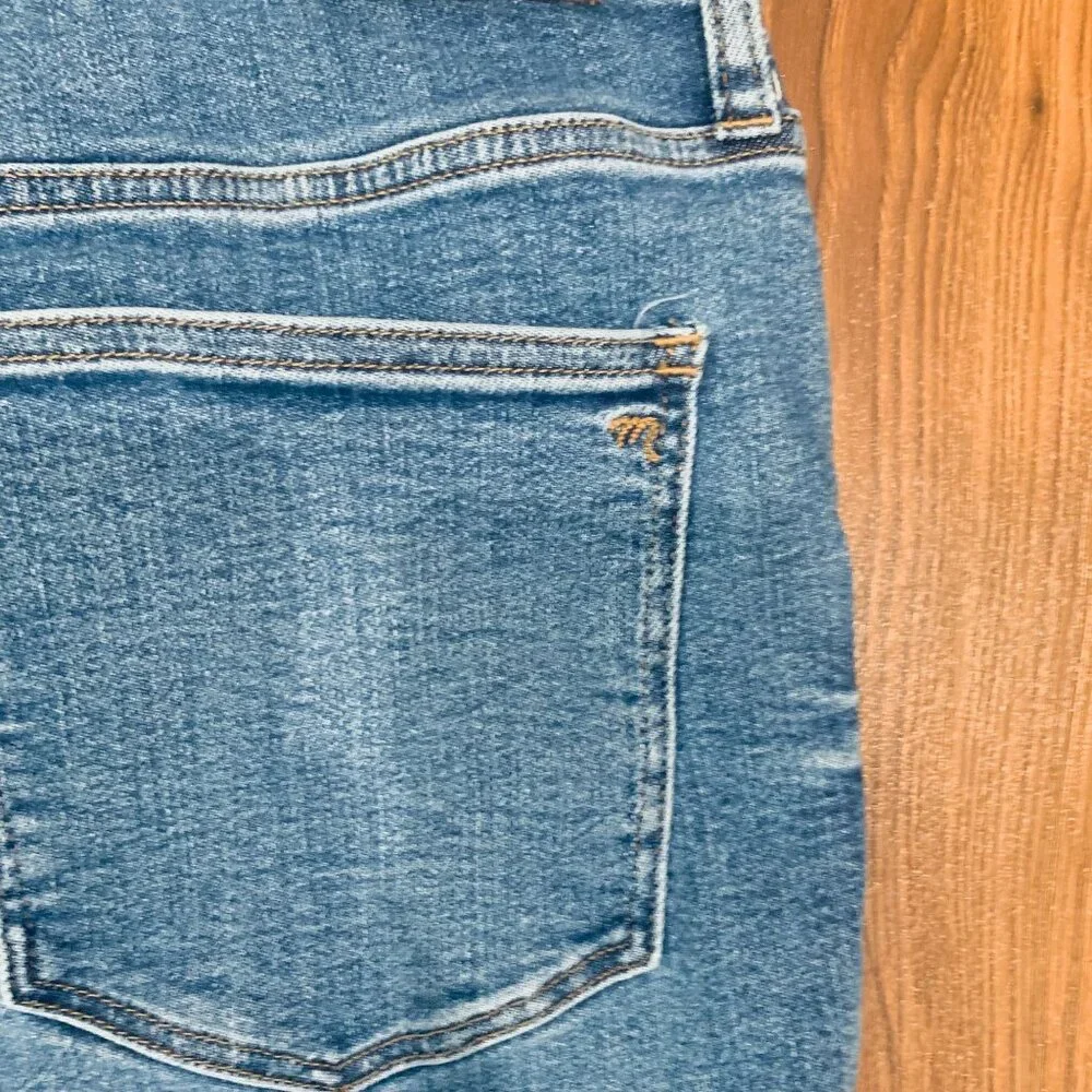 Womens Madewell 9" Midrise Skinny Crop Jeans 5 Button Closure Size 32 - Picture 9 of 13